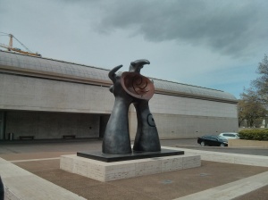 At the entrance of the Kimbell